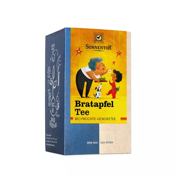 Bratapfel Tee Bio-Früchte-Gewürzteemischung Doppelkammerbeutel Sonnentor