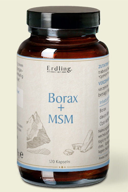 "Borax Original 99,9% rein mit MSM - 120 vegane Kapseln im nachhaltigen Braunglastiegel von Waldkraft. Laborgeprüfte Premium-Qualität für höchste Ansprüche."