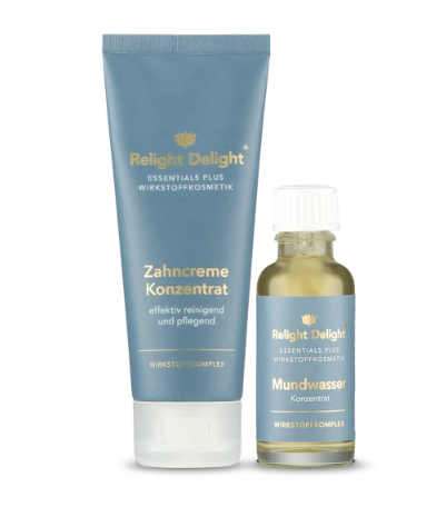 Essentials Plus Zahnpflege-Set Splash! - Zahncreme & Mundwasser Konzentrat ohne Fluorid von Relight Delight
