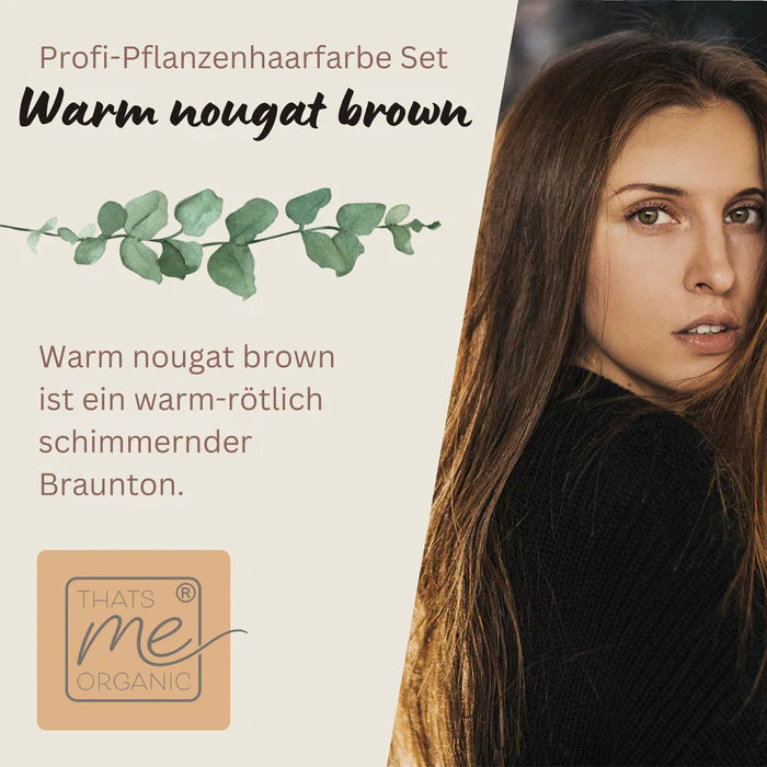 Profi-Pflanzenhaarfarbe warmes Nougat-Braun "warm nougat brown" 90g Nachfüllpack - Thats me Organic