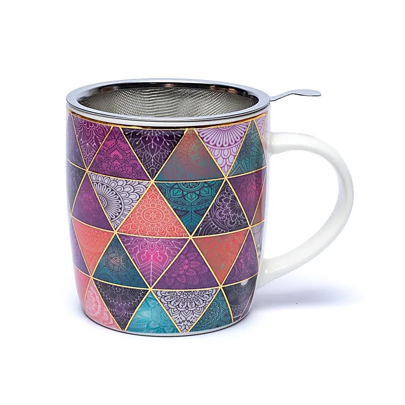 Patchwork - Teetasse mit Sieb