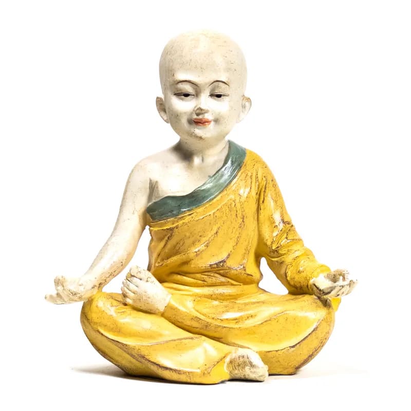 Yoga Mönch Figur in Orange / Grau / Grün