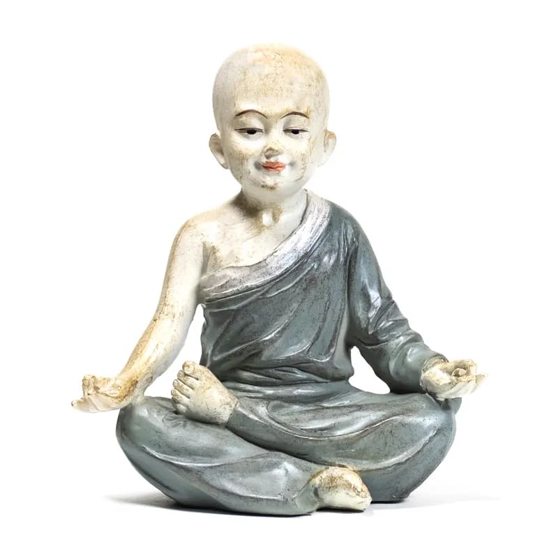 Yoga Mönch Figur in Orange / Grau / Grün