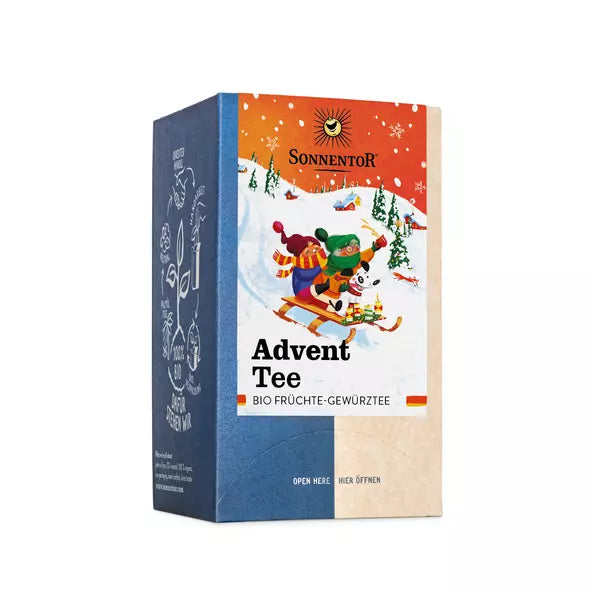 Advent Tee Bio-Früchte-Gewürzteemischung mit Vanilleextrakt aromatisiert Doppelkammerbeutel Sonnentor