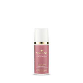 Tube in edlem Altrosa mit goldener Aufschrift: Relight Delight Glorious Skin - Day Care - unbeduftet - tiefenwirksam hydratisierend & straffend 50ml 