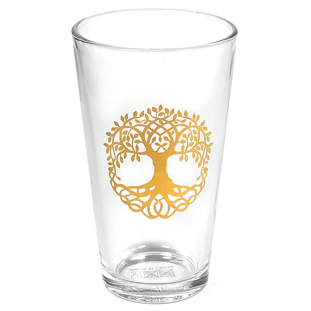 Schönes Trinkglas mit Motiv des "Baum des Lebens"