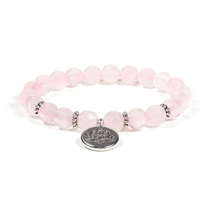 Mala/Armband Rosenquarz elastisch mit Buddha