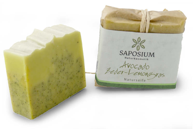 Handgemachte Saposium Avocadoseife Zeder-Lemongras – Naturseife mit reichhaltigem Avocadoöl und ätherischen Ölen