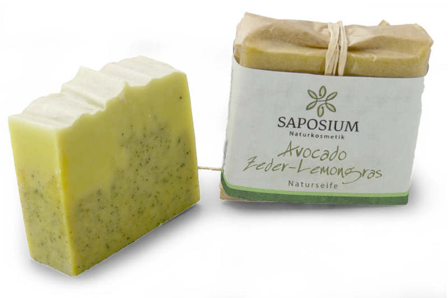 Handgemachte Saposium Avocadoseife Zeder-Lemongras – Naturseife mit reichhaltigem Avocadoöl und ätherischen Ölen