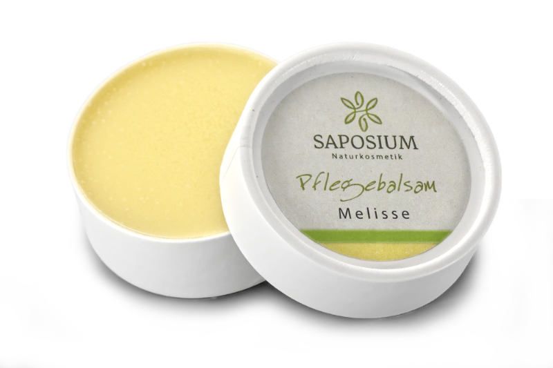 Saposium Pflegebalsam Melisse – beruhigender Naturkosmetik-Balsam mit Melissenöl, Sheabutter und Bienenwachs