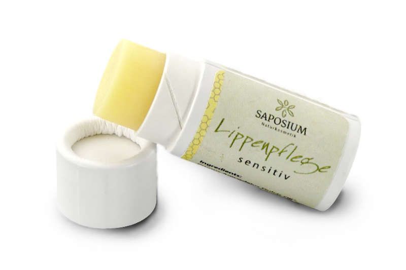 Saposium Lippenbalsam Sensitiv – unparfümierte Naturkosmetik-Lippenpflege mit Sheabutter und Bienenwachs