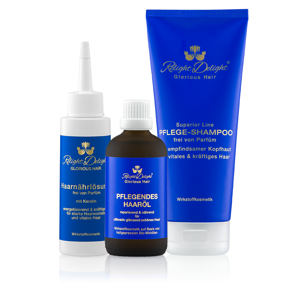 Glorious Hair - Haarpflege-Set - Keratin Power - partiell frei von Parfüm - Relight Delight