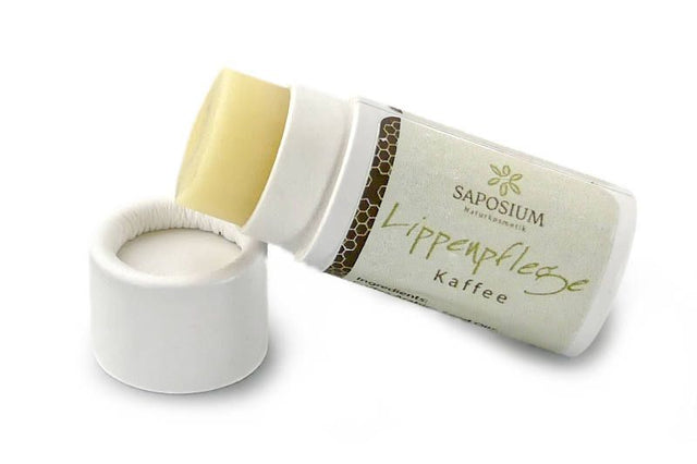Saposium Lippenbalsam Kaffee – Naturkosmetik-Lippenpflege mit Kaffeeduft, Sheabutter und Bienenwachs