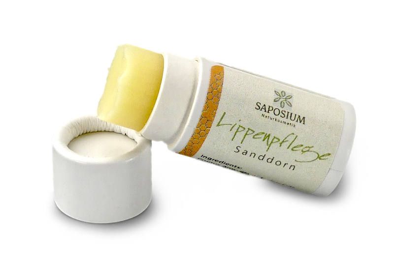 Saposium Lippenbalsam Sanddorn – Naturkosmetik-Lippenpflege mit Sanddornöl, Sheabutter und Bienenwachs