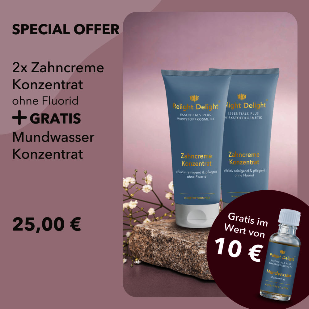 zwei zahncreme plus gratis mundwasser