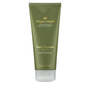 "Hair Essentials Pearl Shampoo 2-in-1 200ml - Luxuriöses Glanz-Shampoo mit Keratin und weißer Tee-Orange Duft, auch als Duschgel verwendbar