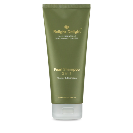 "Hair Essentials Pearl Shampoo 2-in-1 200ml - Luxuriöses Glanz-Shampoo mit Keratin und weißer Tee-Orange Duft, auch als Duschgel verwendbar