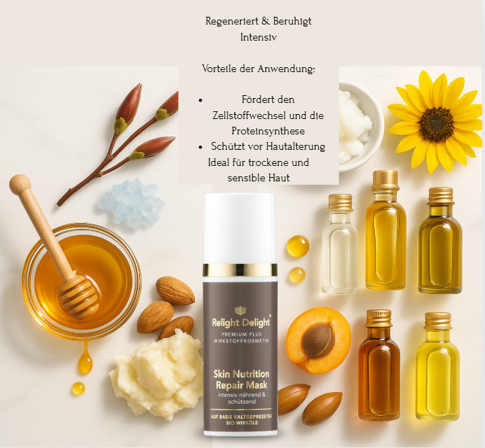 "Skin Nutrition Repair Mask Luxury Spa - Premium Hautpflege mit Sheabutter, Arganöl und Honigextrakt"