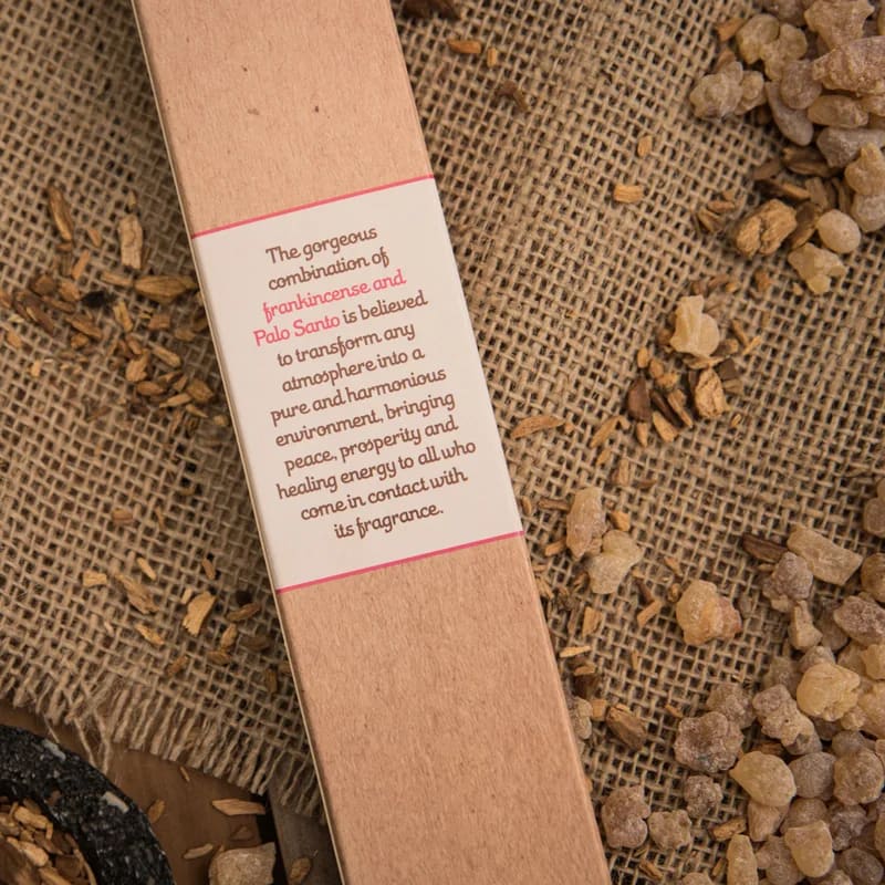 Sagrada Madre Räucherwerk Palo Santo & Weihrauch Rückseite der Verpackung