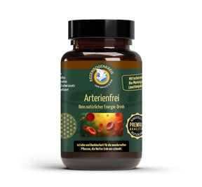 Braunglasflasche mit Arterienfrei - Rein natürlicher Energie-Drink mit Lysin und Vitamin C