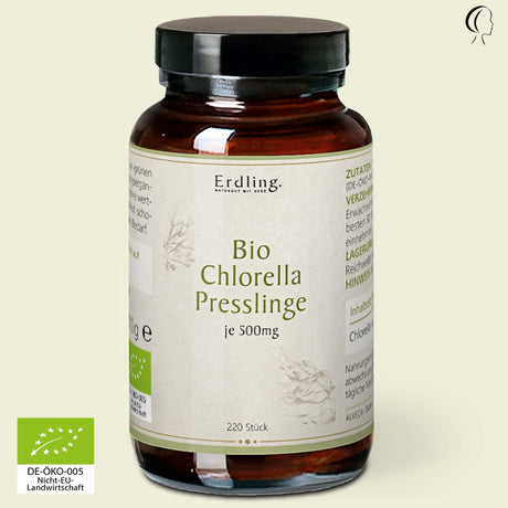 "BIO Chlorella Presslinge 220 Stück von Waldkraft - Premium Mikroalgen-Nahrungsergänzung aus kontrolliert biologischem Anbau in praktischer Pressling-Form"
