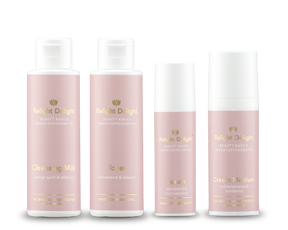 "Beauty Basics Gesichts-Set Medium - 4-teiliges Anti-Aging Hautpflege-Set mit 7% Bio-Macadamiaöl für reife Haut"
