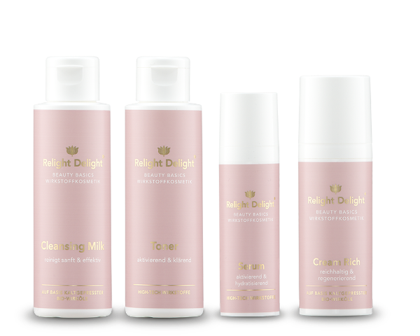  "Beauty Basics Gesichts-Set Rich parfümfrei - 4-teiliges intensives Anti-Aging Hautpflege-Set ohne Duftstoffe für empfindliche sehr trockene reife Haut"
