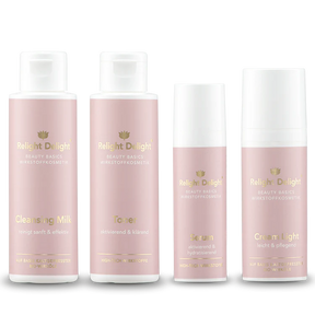 "Beauty Basics Gesichts-Set Light - 4-teiliges Hautpflege-Set mit Reinigungsmilch, Gesichtswasser, Serum und Cream Light"