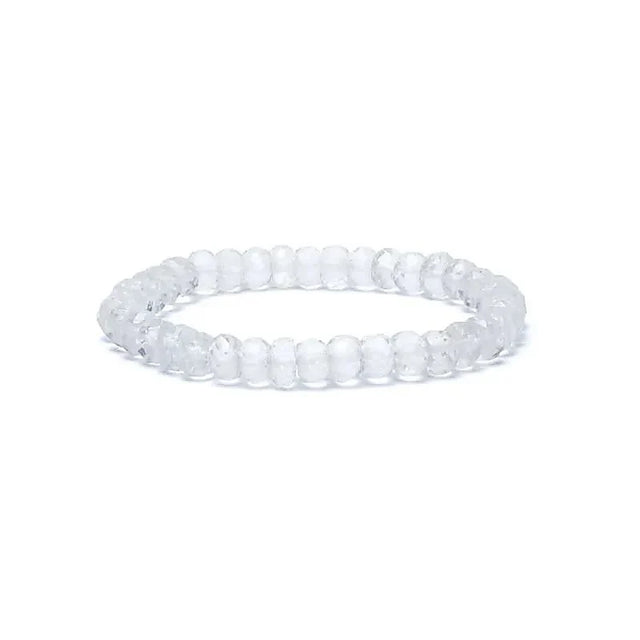 Elastisches Bergkristall Armband facettiert 8mm Perlen AA-Qualität