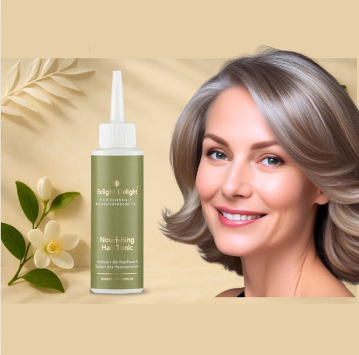 Feines Haar natürlich pflegen – Haar Nährlösung von Relight Delight für starke Haarwurzeln