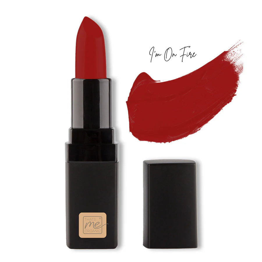 „Bio-Lippenstift I´m on Fire von That's me Organic –  pflegend mit Rizinusöl & Süßmandelöl, ohne Titandioxid“