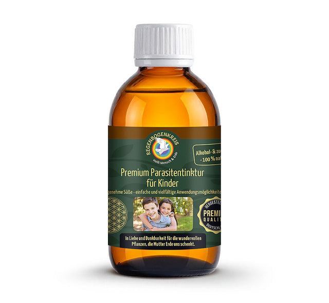 Regenbogenkreis Premium Parasiten-Tinktur für Kinder in der 100ml Braunglasflasche 