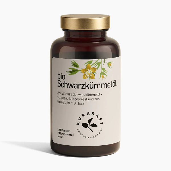  „Bio Schwarzkümmelöl Kapseln von Kurkraft – 120 vegane Kapseln in hochwertiger Verpackung“