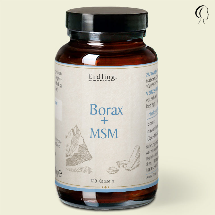 Borax Original - 99,9% Reinheit - MSM + Natriumtetraborat - 120 Kapseln - Erdling Waldkraft