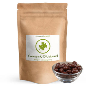 vitalundfitmit100 Coenzym Q10 Ubiquinol Kapseln 100 mg – 60 Stück mit Kaneka Markenrohstoff
