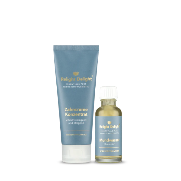Essentials Plus Zahnpflege-Set Splash! - Zahncreme & Mundwasser Konzentrat ohne Fluorid von Relight Delight