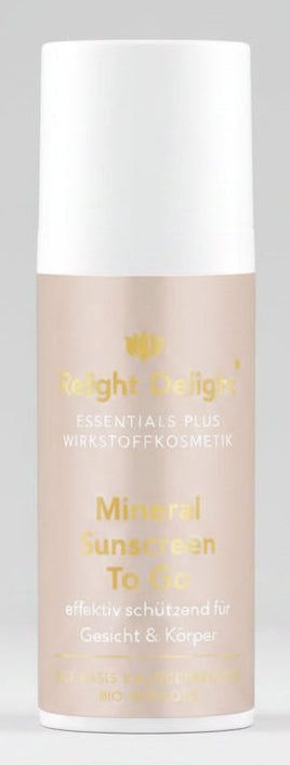 "Essentials Plus Mineral Sunscreen To Go 50ml - 100% mineralischer Sonnenschutz für unterwegs mit Zinkoxid und Bio-Ölen, handgepäck-tauglich