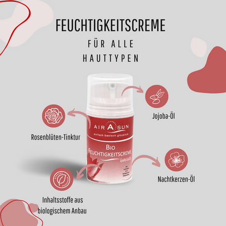 AIRASUN - Basische Bio Feuchtigskeitscreme - 50ml