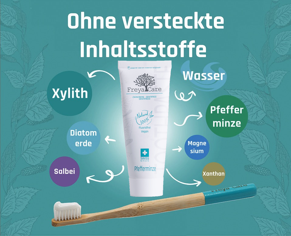 FreyaCare Zahnpasta Fluoridfreie Zahnpasta ohne Chemie ohne Fluorid
