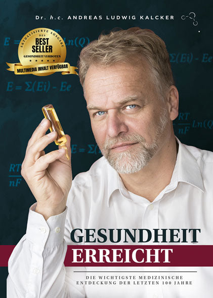 Taschenbuch Gesundheit erreicht von Andreas Ludwig Kalcker, weißes Cover mit blauem Titel und klarer Typografie, erschienen 2025, Kategorie Gesundheit & Fitness