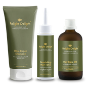 Glorious Hair - Haarpflege-Set - Keratin Power - partiell frei von Parfüm - Relight Delight Neues Design in grün und gold