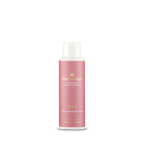 Tube in edlem Rosé mit goldener Schrift: Glorious Skin - Toner - unbeduftet - vitalisierend & reparierend, HIGHTECH Wirkstoffe Inhalt: 100ml -von Relight Delight