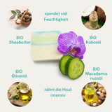 
Handgemachte Naturseife von Kleine Auszeit – vegan, plastikfrei & mit 15 % Überfettung

