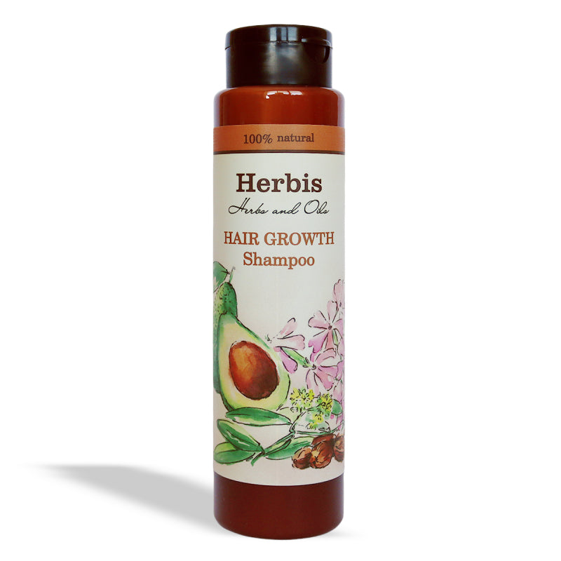 „HERBIS Shampoo für Haarwachstum 300 ml – pflanzliche Haarpflege mit Argan, Jojoba & Seifenkraut.