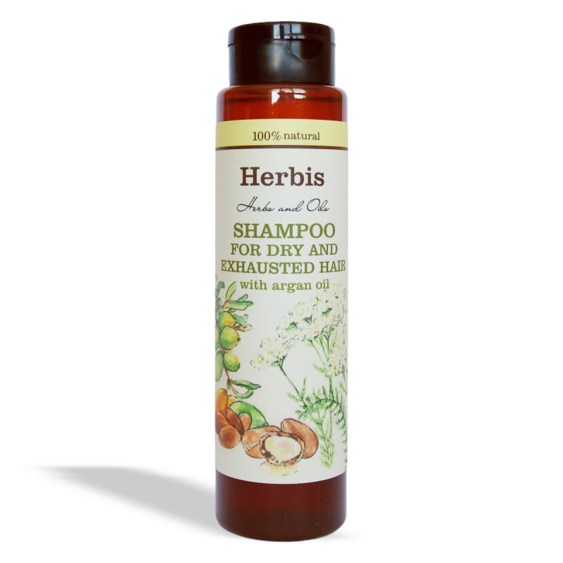 HERBIS Shampoo mit Arganöl 300 ml – natürliche Pflege für trockenes, strapaziertes Haar mit pflanzlichen Ölen und Vitaminen“
