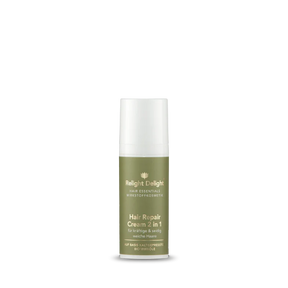 „Hair Essentials – Hair Repair Cream 2 in 1 (50 ml) in edler Verpackung. Perfekte Haarpflege gegen Spliss & Haarbruch mit Mandelöl, Borretschsamenöl, Kreatin & Ceramiden.“