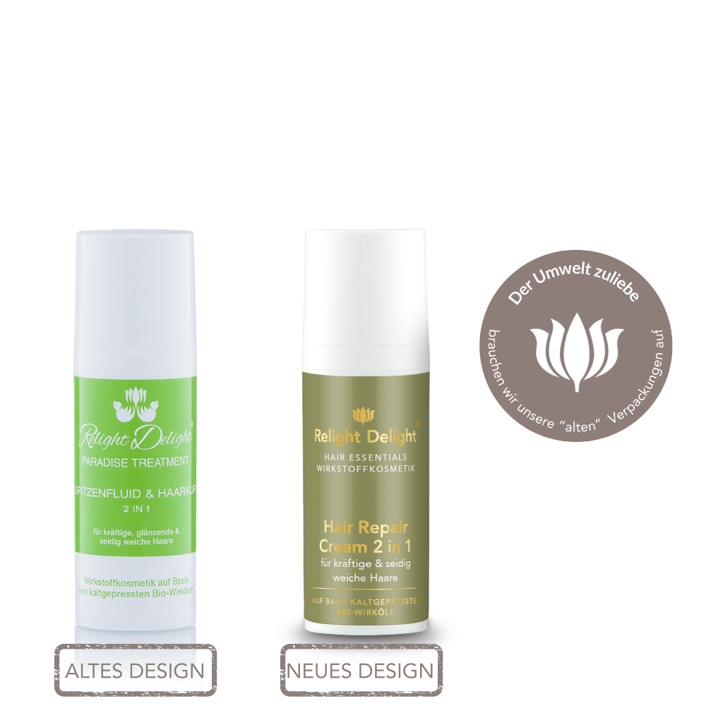 Hair Essentials - Hair Repair Cream 2 in 1 - SPITZENFLUID & HAARKUR 2 IN 1 Relight Delight  50mlFÜR KRÄFTIGE, GLÄNZENDE & SEIDIG WEICHE HAARE