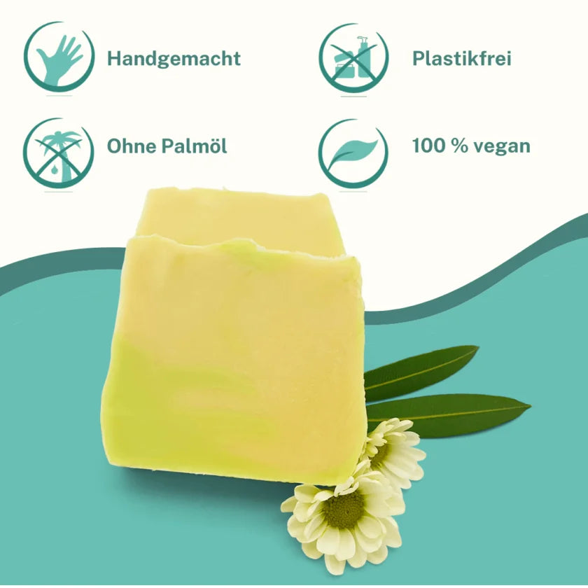 Handgemachte Lindenblütenseife – plastikfrei, vegan und palmölfrei, mit natürlichen Pflegeölen in BIO-Qualität