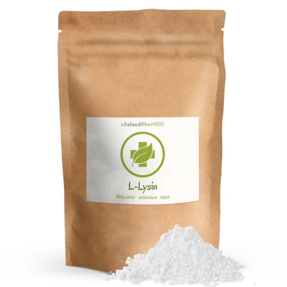 L-Lysin Pulver (HCL) 300g Vitalundfitmit100