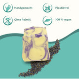 
Nachhaltig verpackte, handgemachte Naturseife von Kleine Auszeit – vegan, palmölfrei und plastikfrei
